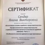 Сертификат 2 - Сендер Янина Викторовна