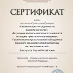 Сертификат 20.10.2020 - Елистратов Сергей Михайлович