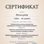 Сертификат - Мелькумов Рубен Артурович