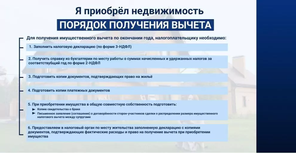 Порядок получения имущественного вычета