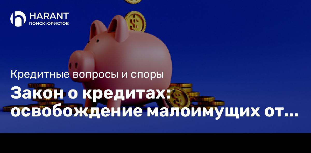 Закон о кредитах: освобождение малоимущих от платежей?