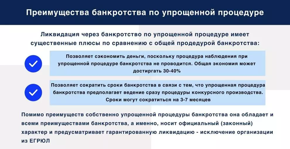 Преимущества банкротства по упрощенной схеме