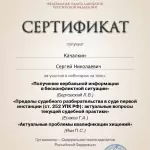 Сертификат Качалкин ФПА - Качалкин Сергей Николаевич