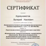 Сертификат - Нурмухаметов Валерий Наилевич