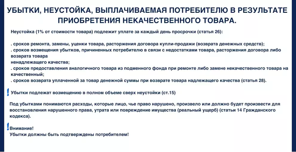 Что можно взыскать в суде при отказе продавца вернуть деньги за товар