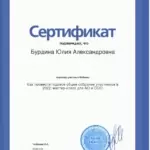 Сертификат 8 - Бурдина Юлия Александровна