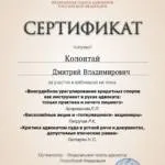 Сертификат - Колонтай Дмитрий Владимирович