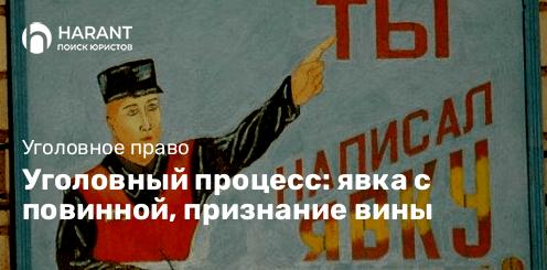 Уголовный процесс: явка с повинной, признание вины