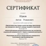 Сертификат - Юрков Антон Романович
