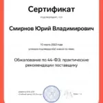 Обжалование по 44 ФЗ - Смирнов Юрий Владимирович