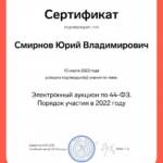 Электронный аукцион - Смирнов Юрий Владимирович