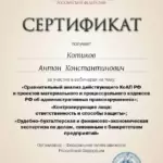 Сертификат от 26.02.2021 - Котиков Антон Константинович