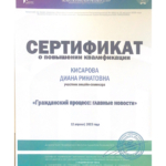 Сертификат Кисарова Д.Р. - Кисарова Диана Ринатовна