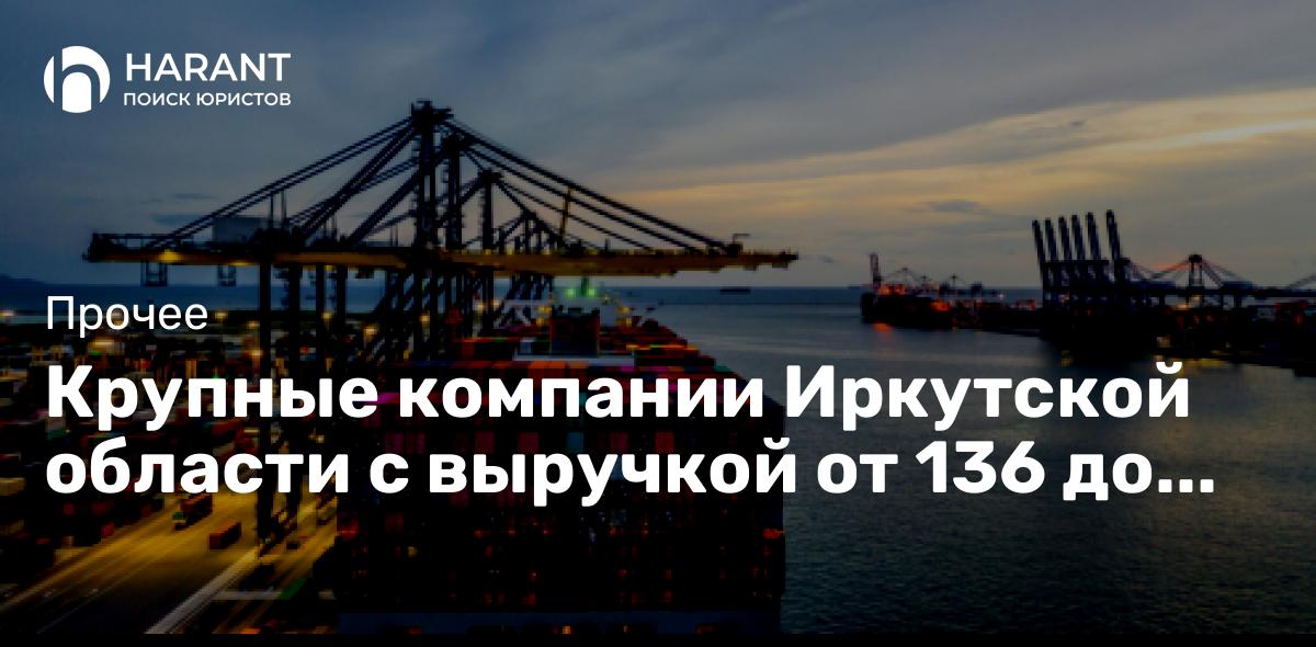 Крупные компании Иркутской области с выручкой от 136 до 10 млрд. руб. за 2020 год