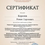 Сертификат от 11.09.2023 г. - Королев Роман Сергеевич
