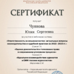 Сертификат 1 - Чуянова Юлия Сергеевна