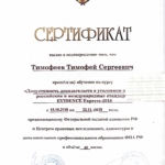 Сертификат 1 - Тимофеев Тимофей Сергеевич