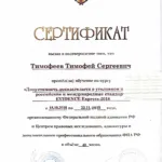 Сертификат 1 - Тимофеев Тимофей Сергеевич