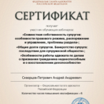 Сертификат Собственность супругов - Скворцов-Петрович Андрей Андреевич