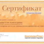 Сертификат корпорат юрист 2019 - Швырева Юлия Александровна