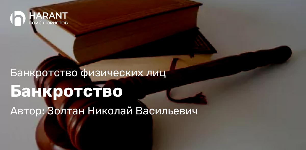 Адвокат Золтан Николай Васильевич объясняет: Банкротство