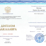 Диплом: Омский государственный университет им. Ф.М. Достоевского, 2018 — Ниязова К.М.