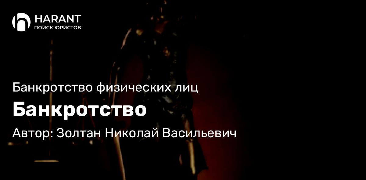 Адвокат Золтан Николай Васильевич объясняет: Банкротство