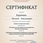 Сертификат - Карпенко Евгений Максимович