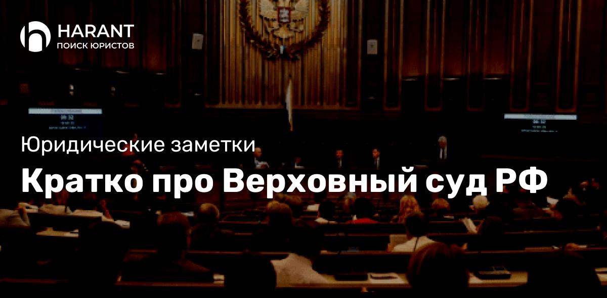 Кратко про Верховный суд РФ