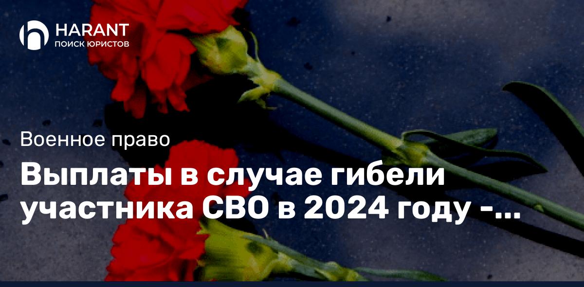 Выплаты в случае гибели участника СВО в 2024 году — полный список.