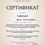 Сертификат 7 - Савельев Денис Вячеславович