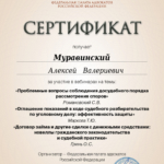 Сертификат - Муравинский Алексей Валерьевич
