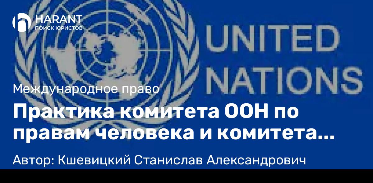 Юрист Кшевицкий Станислав Александрович объясняет: Практика комитета ООН по правам человека и комитета ООН против пыток