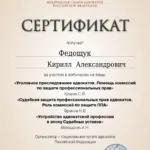 Сертификат ФПА - Федощук Кирилл Александрович