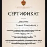 Сертификат 11 - Дьяконов Алексей Владимирович