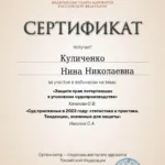 Cертификат 6 - Куличенко Нина Николаевна