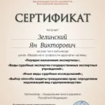 Сертификат ФАП 1 - Зелинский Ян Викторович