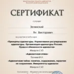 Сертификат ФАП 2022 - Зелинский Ян Викторович