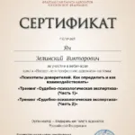 Сертификат ФАП2 - Зелинский Ян Викторович