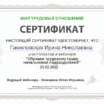 Сертификат по труд.праву 2022 - Гамиловская Ирина Николаевна