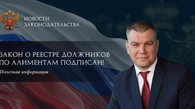 Юрист Ходунов Александр Сергеевич объясняет: Закон о реестре должников по алиментам подписан!