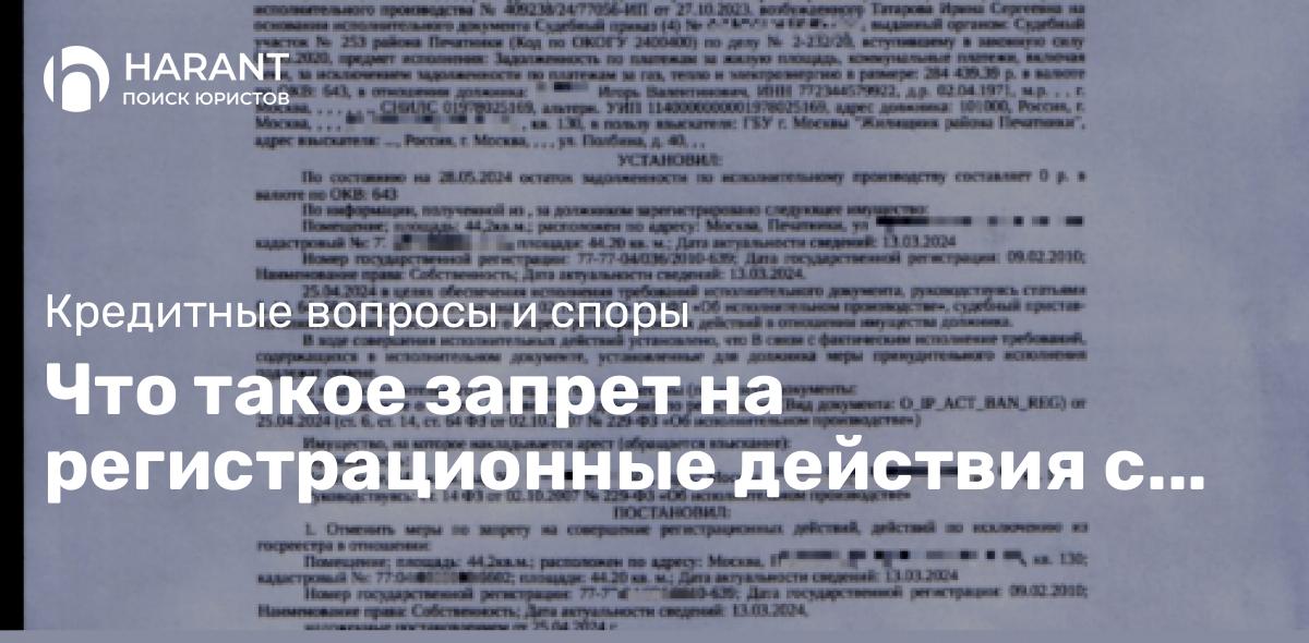 Что такое запрет на регистрационные действия с недвижимостью и как его снять?