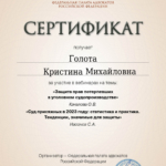 Сертификат 2024 г. - Голота Кристина Михайловна