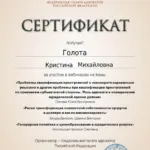 Сертификат 2024 г. - Голота Кристина Михайловна