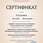 Сертификат - Русакович Евгений Викторович