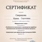 Сертификат 2 - Свиридова Ирина Сергеевна