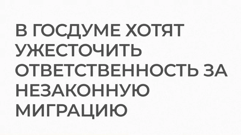Юрист Базлов Игорь Александрович объясняет: В Госдуме планируют ужесточить ответственность за незаконную миграцию