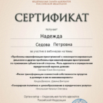 Сертификат 2 - Седова Надежда Петровна