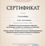 Сертификат - Гильгенберг Юлия Александровна