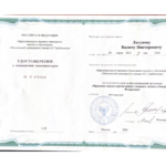 Удостоверение ОЧУВО МУ им. Грибоедова - Лагунов Вадим Викторович